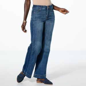 Democracy Blue Wide Leg Flare Jeans